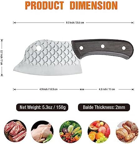 چاقوی سبزی خردکن کوچک TJ POP به طول ۴.۸ اینچ، چاقوی سبک برای زنان، چاقوی گوشت به شکل دلفین با تیغه استیل ضد زنگ به ضخامت ۲ میلی‌متر، سری شکل ماهی HP01001 Image
