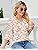 TFSDOD زنانه یقه V یقه 3/4 تاپ آستین زنگ دار یقه یقه دار پیراهن آستین دار یقه دار بلوزهای گشاد تابستانی تابستانی Thumbnail