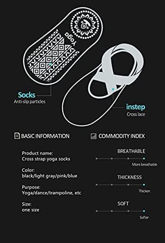 جوراب یوگا ای جی برای زنان جوراب بدون لغزش برای پیلاتس یوگا مناسب برای پیلاتس، باله، رقص، تمرین با پای برهنه. مشکی خاکستری صورتی آبی چهار جفت Image