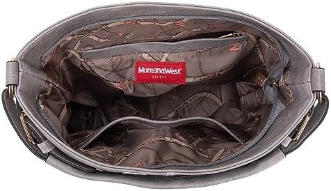 کیف دستی زنانه مونتانا West Hobo کیف های بزرگ و کیف های دستی با گل میخ و بند کراس بادی Image