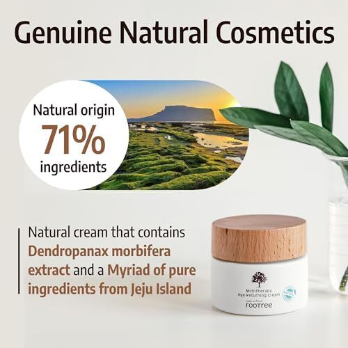 Rootree Mobitherapy Age Returing Cream 60g - کرم کره ای مراقبت از پوست، کرم ضد چروک و ضد پیری، بریتین کننده K Beauty، کرم مغذی صورت، درخشندگی پوست، وگان و بدون خشونت، برای انواع پوست Image