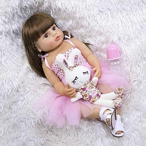 Nano Classic 22 inch Reborn Baby Doll نرم کامل بدنه سیلیکونی وینیل عروسک نوزادی واقعی مانند عروسک نوزاد دختر اسباب بازی عروسک های هدیه C Image