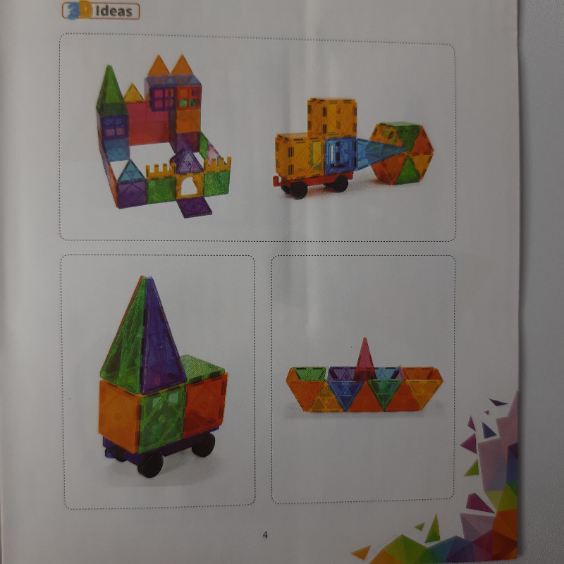 بلوک‌های ساختمانی کاشی‌های مغناطیسی، اسباب‌بازی‌های آهن‌ربایی برای کودکان، اسباب‌بازی‌های آموزشی مورد تأیید STEM، پازل‌های آهن‌ربایی سه‌بعدی بلوک‌های انباشته برای دختران پسر، مگنت تایل،ست کلاسیک ۶4 عددی Image