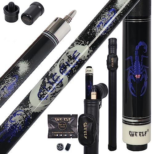 چوب استخر CUEELF، چوب بیلیارد کیو با محفظه سخت شفت کم انحراف چوب بیلیارد حرفه ای بیلیارد کیوس چوب 19.5-21 اونس Image