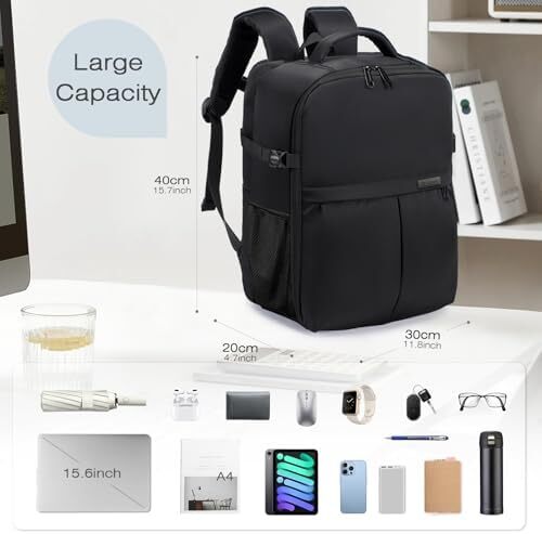 کیف کابین SPAHER 40x30x20، کوله‌پشتی لپ‌تاپ زیر صندلی 15.6 اینچی برای مدرسه، کیف دستی، کوله‌پشتی سفر، کوله‌پشتی دستی، کوله‌پشتی روزمره، کیف پرواز تایید شده Image