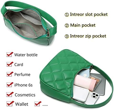 کیف‌های شانه‌ای زنانه CYHTWSDJ، کیف دستی مینی کلاچ مدل Hobo Tote با زیپ بسته Image