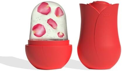 غلتک یخ Nnewvante برای صورت - ماساژ زیبایی صورت، مکعب درخشان برای مراقبت از پوست، کاهش چین و چروک دور چشم و پف آکنه (RED02)