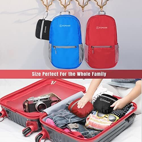 کوله‌پشتی کوچک قابل بسته‌بندی ZOMAKE 20L، کوله‌پشتی کوچک تاشو پیاده‌روی - کیف مسافرتی کوله‌پشتی ضد آب جیبی برای کمپینگ ورزشی مردانه در فضای باز، زنان، مدرسه راهپیمایی، سفر با دوچرخه Image