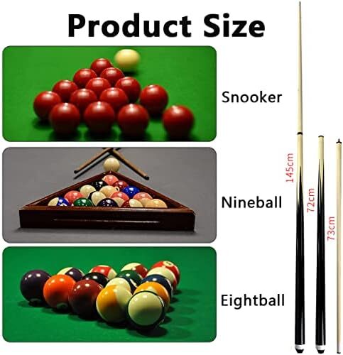 استیک کیو بیلیارد 2 تکه چوب بیلیارد با نوک 13 میلی‌متری هیتر سنگین جامپ بریک کیو چوبی سبک قابل حمل چوبی بادوام چوبی بیلیارد نقاشی شده برای خانه بار کلاب بریک جامپ مردانه زنان Image