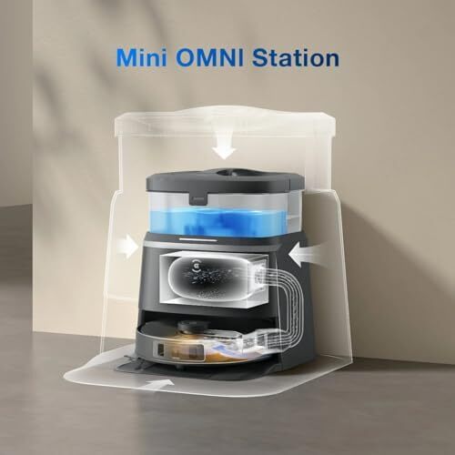 جاروبرقی رباتی ECOVACS DEEBOT T30 Pro Omni با عملکرد تی کشی آب داغ، مکش قوی 11000Pa، تی کشی تطبیقی TruEdge، بدون گره، تشخیص واقعی 3D 3.0، مشکی Image