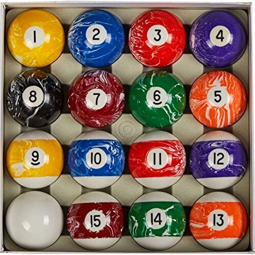 توپ های بیلیارد 2-1/4 اینچی کولاپسار لوکس 2-1/4 اینچی توپ بیلیارد به سبک چرخشی مرمری ست کامل 16 توپی (چند سبک موجود) Image