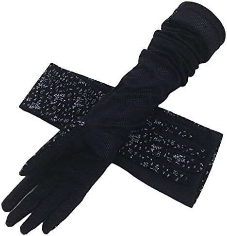 Greenery-GRE ضد آفتاب زنانه دستکش های رانندگی بلند پنبه ای محافظ در برابر اشعه ماوراء بنفش در برابر آفتاب دستکش تمام انگشتی دستکش آستین بازو Image