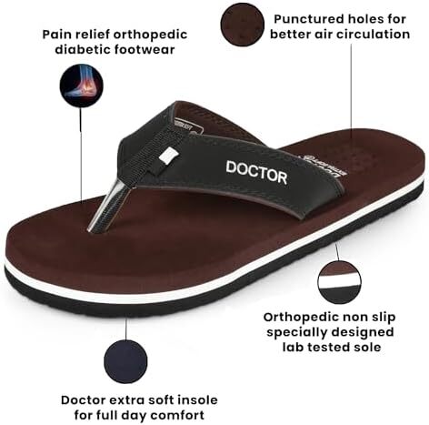 دمپایی DOCTOR EXTRA SOFT Ortho Care دمپایی ارتوپدی و دیابتی Super Fit Comfort Doctor دمپایی، دمپایی دکتر، دمپایی دمپایی، اسلاید و دمپایی هاوس برای مردان D-24 Image