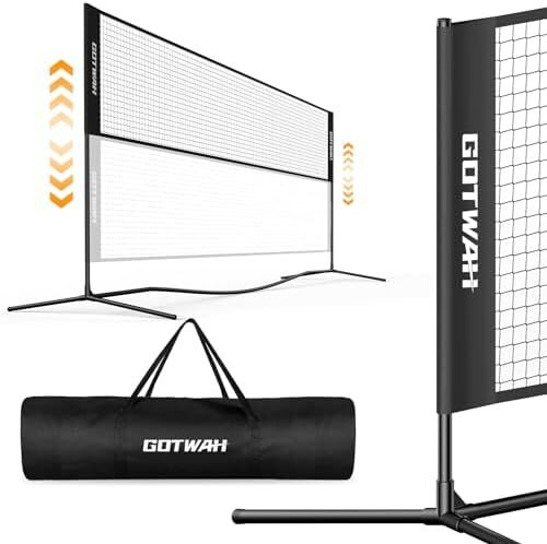 ست توپ ترشی قابل حمل GOTWAH با توری برای درایو - سیستم توری با سایز تنظیمی 22FT و دست و پاچه های فایبر گلاس مجموعه 4 و 4 توپ ترشی فضای باز و 4 توپ ترشی داخلی و 2 کیسه