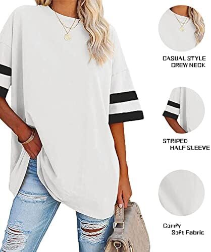 تی‌شرت زنانه یقه گرد/ویژه زنانه زنانه نیم‌آستین تی‌شرت‌های بیسبال سایز بزرگ تاپ‌های تونیک Image