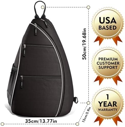 کیف زنجیر Funito - کوله پشتی کراس بادی برای پیکلبال، تنیس، راکتبال و مسافرت برای مردان و زنان Image