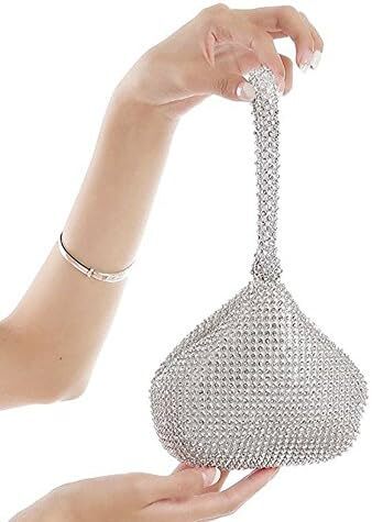 Mogor زنانه مثلث Bling براق کیف تاج جعبه کلاچ شب کیف های لوکس مهمانی