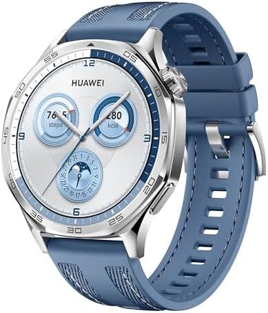 ساعت هوشمند HUAWEI WATCH GT5 با قطر 46 میلیمتر، عمر باتری تا 14 روز، طراحی تیز و مدرن، ردیابی سلامت، سازگار با iOS و Android، 3 ماه خدمات HUAWEI Care+، آبی Image