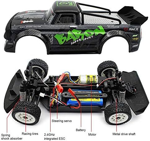 ماشین پرسرعت کنترل از راه دور fisca 1/16، ماشین‌های مسابقه دریفتینگ 4WD RC کامیون 2.4 گیگاهرتزی آفرود 2.4 گیگاهرتز 4X4 اسباب بازی ماشین کنترل سرعت و فرمان با چراغ‌های مخصوص کودکان و بزرگسالان، مشکی Image