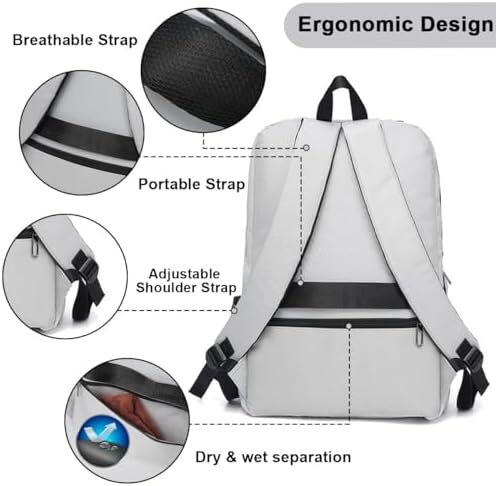 کیف راکت تنیس کوله پشتی بزرگ تنیس، کیف حمل تنیس راکتی حرفه ای با بند شانه و کفش ضد آب پاروهای اسکواش پیکلبال برای نوجوانان بزرگسالان سفر تنیس بدمینتون Image