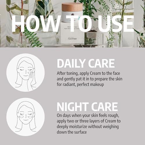 Rootree Mobitherapy Age Returing Cream 60g - کرم کره ای مراقبت از پوست، کرم ضد چروک و ضد پیری، بریتین کننده K Beauty، کرم مغذی صورت، درخشندگی پوست، وگان و بدون خشونت، برای انواع پوست Image