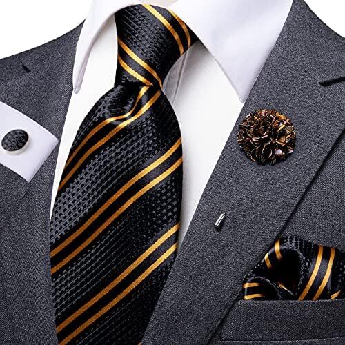 ست کراوات و ست چهارگوش جیبی مردانه Dubulle مردانه کراوات ابریشمی Paisely Image
