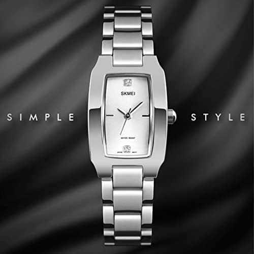 ساعت SKMEI برای زنانه زنانه زنانه ساده لوکس ضد زنگ مربعی مدل لباس ضد آب کوارتز آنالوگ کوچک و باریک لباس گاه به گاه همسر هدیه دخترانه ساعت مچی طلا Image