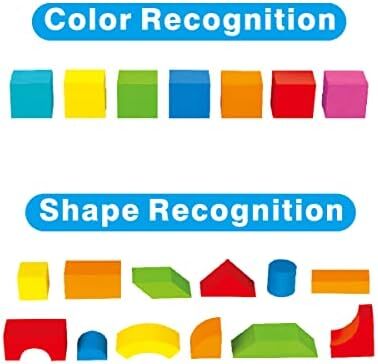 بلوک‌های ساختنی فومی Pairez Toys برای کودکان ۲-۴ سال، شامل ۴۱ قطعه بلوک نرم EVA، مجموعه اسباب بازی فومی حمام، اسباب بازی‌های آموزشی و هدایا برای کودکان، پسران و دختران بالای ۱۸ ماه Image