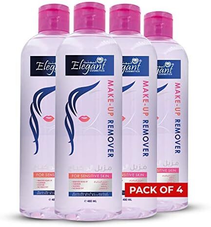 پاک کننده آرایش ظریف – 480 میلی لیتر – 4-بسته (بسته 4 عددی) – پاک کننده آرایش آب میسلار بدون بسته شدن منافذ، بدون نیاز به آبکشی، پاک کننده و تسکین دهنده آرایش | Oil Free, 27 fl. اوز Image