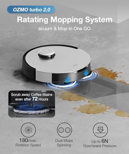 جاروبرقی رباتی ECOVACS X1 OMNI (تمیز کردن خودکار + تخلیه خودکار) با قابلیت جاروکشی و تی کشی عمیق، قدرت مکش 5000PA، فناوری AIVI 3D و OZMO Turbo 2.0، کنترل صوتی OK و YIKO (گارانتی 1 ساله) Image
