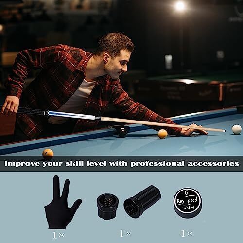 چوب استخر ری اسپید با قاب سخت چوب استخر حرفه ای بیلیارد 19/20 اونس استیک Image