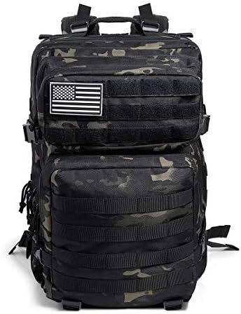 QT&QY 45L Military Tactical Backpacks Molle Army Assault Pack 3 Day Bug Out Survival Bag Hiking Treeking Rucksack Image