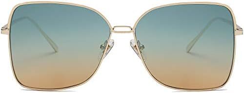 عینک آفتابی SOJOS Fashion Square Aviators برای زنان با لنز آینه تخت SJ1082 Image