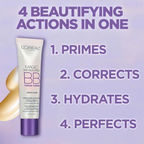 آرایش صورت L'Oréal Paris Makeup Magic Skin Beautifier BB Cream Tinted Moisturizer Face, Anti Redness, Green, 1 fl. اونس Image