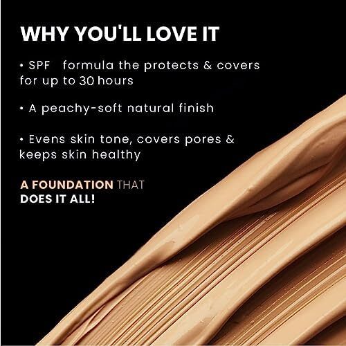 کرم فونداسیون Ever Beauty Super Stay کانسیلر با پوشش کامل آرایش صورت مرطوب کننده با ماندگاری تا 30 ساعت برای پوست های مختلف آرایش ضد آب ضدآب ضد حساسیت 45 میلی لیتری (بژ برهنه) Image