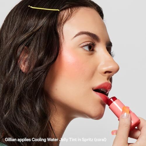میکاپ شیری آب خنک کننده ژله ای رنگ لب + لکه رژ گونه (اسپریتز - نارنجی مرجانی) .17 اونس / 5 گرم Image
