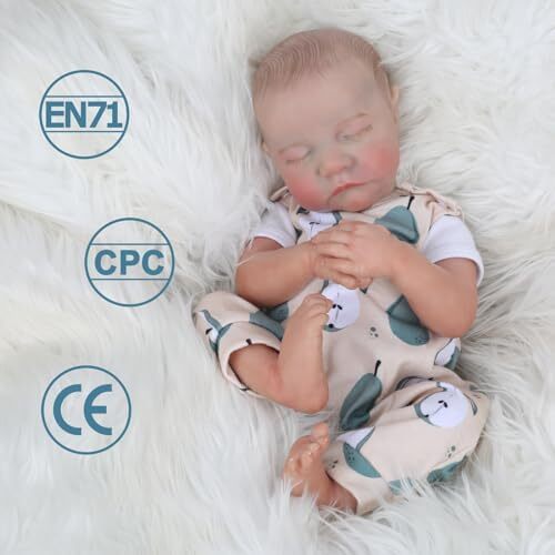 WOOROY Realistic Reborn Baby Dolls Boy - 18 Inch Lifelike Full Body Dolls Baby Newborn Baby Dolls Sleeping Real Life Baby Dolls Gift Gift for Kids 3+ Image