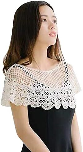 شال زنانه توری آستین کوتاه شانه ای بوهو شنل بولرو بلیزر کاور ژاکت کش باف پشمی عروس Image