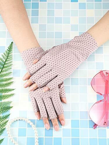 دستکش بدون انگشت Maxdot ضد لغزش محافظ UV دستکش رانندگی تابستانی در فضای باز برای زنان و دختران Image