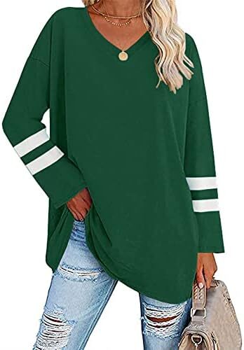 تی‌شرت زنانه یقه گرد/ویژه زنانه زنانه نیم‌آستین تی‌شرت‌های بیسبال سایز بزرگ تاپ‌های تونیک Image