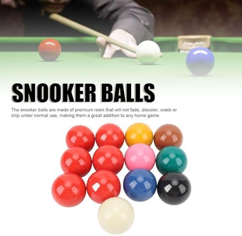 ست توپ اسنوکر، ست توپ اسنوکر حرفه ای بیلیارد با قطر استاندارد 2.1 اینچ، 13 توپ شامل، ست توپ استخر اسنوکر رزینی مقاوم در برابر ضربه برای میزهای بیلی