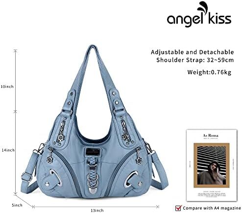 کیف دستی و کیف دستی Angelkiss Hobo برای زنان کیف دستی زنانه کیف زنانه کیف های شانه بزرگ روزانه Image