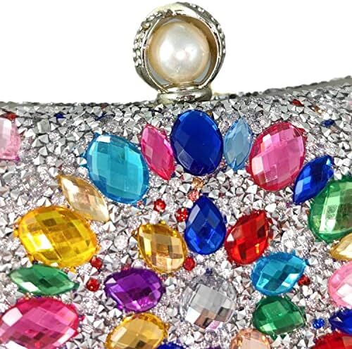 کیف پول‌های Clutch کریستالی Boutique De FGG برای کیف‌های شب زنانه کیف بدلیجات جشن عروسی Image