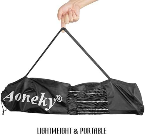 ست تور مینی تنیس Aoneky 10ft/18ft، پایه قاب فلزی و توری نایلونی قوی - تور بدمینتون تنیس قابل حمل PikckleBall برای کودکان و نوجوانان جوان 3M 6M در فضای باز Image