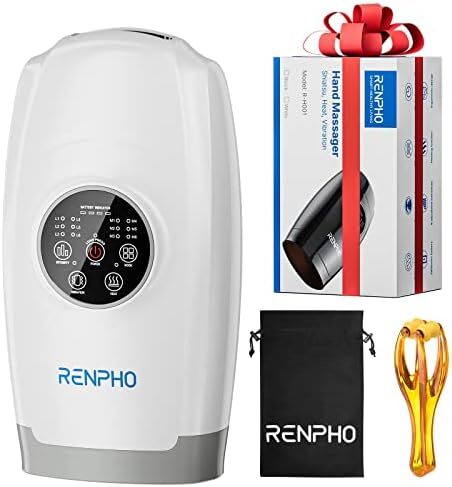 ماساژور دستی با گرما، دستگاه ماساژور دستی شارژی RENPHO با 6 سطح ماساژ و فشرده‌سازی شدت برای رفع خستگی مچ دست، بی‌حسی انگشت، تسکین درد و درد