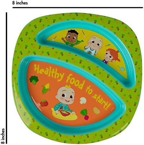 ست غذاخوری ۴ تکه کودکانه CoComelon از برند The First Years شامل کاسه، بشقاب، چنگال و قاشق ایمن برای ماشین ظرفشویی و بدون BPA Image