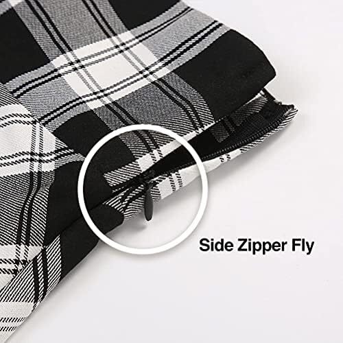 دامن های کوتاه چهارخانه گوتیک IDEALSANXUN برای دامن های چهارخانه کمر بلند زنانه Image