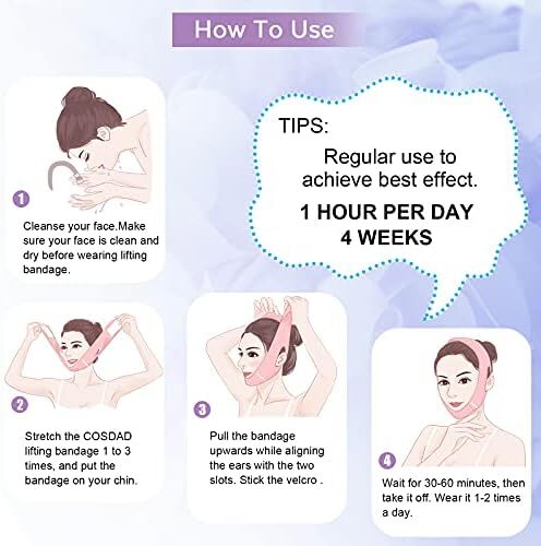 بند کاهش چانه دوگانه قابل استفاده مجدد، بند صورت باریک کننده، شیکر صورت برای زنان، ماسک لیفتینگ V شکل تنفسی و راحت، فناوری لیفتینگ نوآورانه، یک سایز برای همه Image