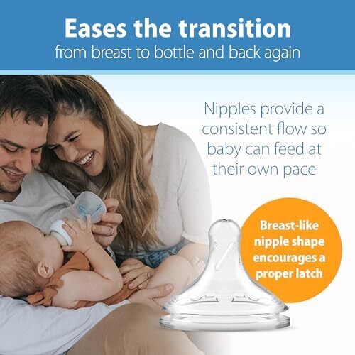 بطری‌های شیر دهی دکتر براون، مجموعه تغذیه از سینه به بطری با گردن عریض Image