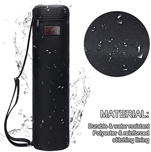 کیسه تشک یوگا AROME، کیسه حمل حصیر ضد آب کیسه یوگا برای ورزش زنان، کیف یوگا با زیپ کامل با 2 جیب چند منظوره برای 1/4 اینچ 1/3 اینچ 2/5 اینچ ضخیم تشک یوگا Image